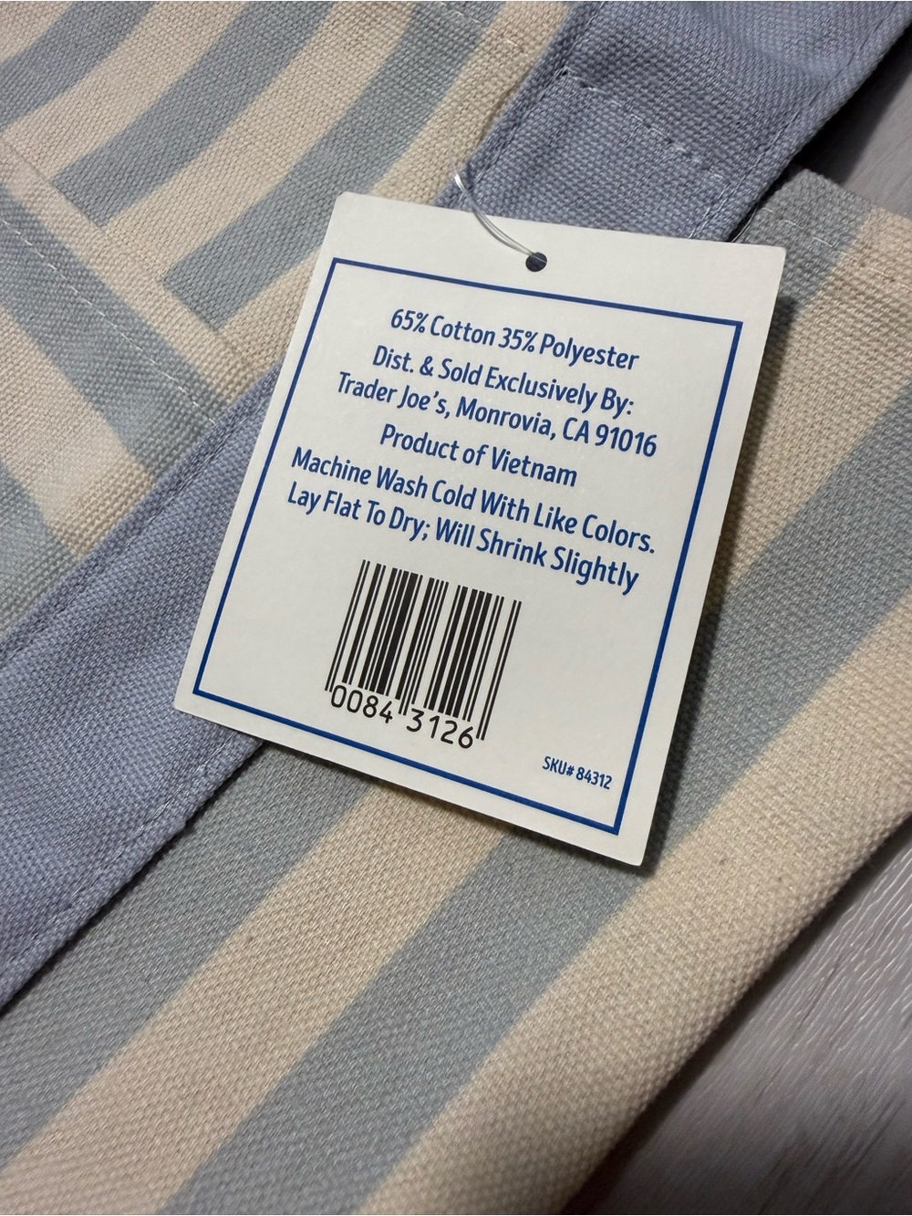 New Trader Joe’s Summer Striped Mini Canvas Tote Bags All 4 Colors - Picture 7 of 7
